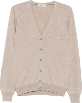 Gran Sasso Giuuno Cardigan - Heren - Truien - Beige - Maat: M Wol