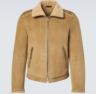 Tom Ford Shearling-trimmed leather jacket