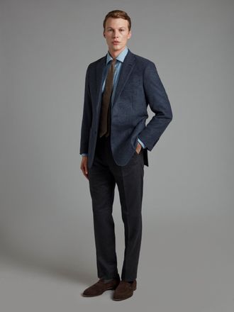 Oliver Brown Sloane Jacket Mid Weight - Denim Blue Wool