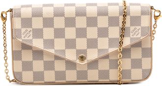 Louis Vuitton Pre-owned Womens Damier Azur Pochette Felicie - Ivory Textile - One Size