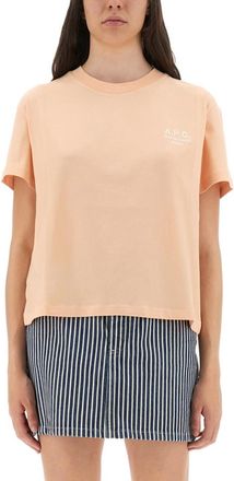 A.P.C. Pink Logo Crew Neck T-Shirt