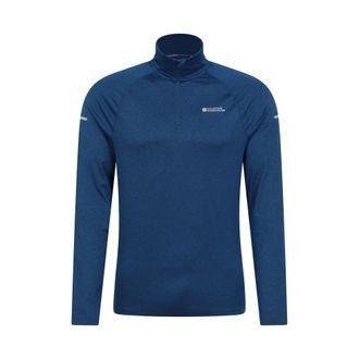 Mountain Warehouse Heren Echo gem&ecirc;leerde gerecyclede semi-rits midlayer (Marine)