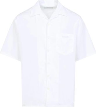 Prada Overhemden, Heren, Wit, S, Katoen, Ss Shirt