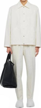 Jil Sander Logo Button Down Jacket In Piuma