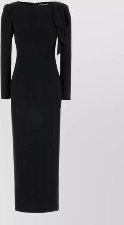 Alessandra Rich long cady dress detailed shoulders sleeves