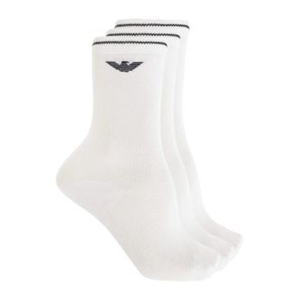 Emporio Armani Pack de Tres Calcetines con Logo - Underwear - Mujer - Blanco - ONE SIZE