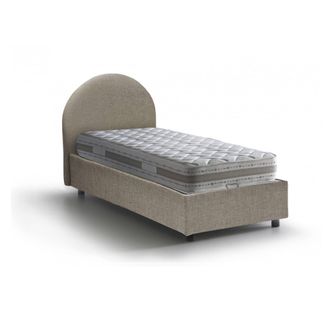 Dmora Dmora - Cama Individual Dcolpan, Cama Contenedor Con Revestimiento De Tela, 100% Made In Italy, Apertura Frontal, Con Colch&oacute;n 80x190 Cm Incluido, T&oacute;rt
