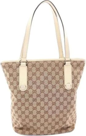 Gucci Pre-owned Tote Bags, female, Beige, Size: ONE SIZE Pre-owned Vintage Tote Bag