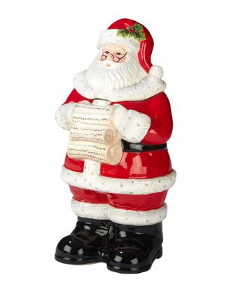 Certified International Holiday Wishes 3-D Santa Cookie Jar