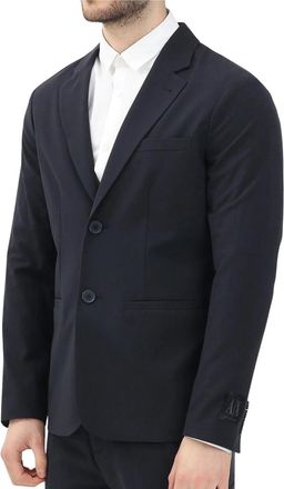 A|X Armani Exchange Midnight Blue Rounded Wool-Blend Blazer