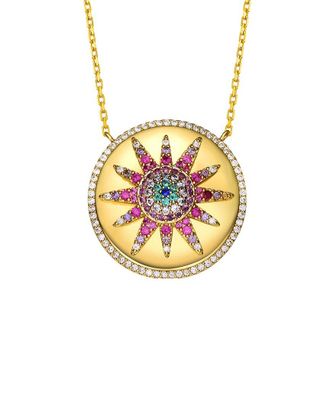 Rachel Glauber 14K Over Silver Cz Necklace