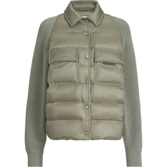 Brunello Cucinelli Nylon down jacket with monili in Green at Nordstrom, Size 36 It