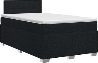 vidaXL Cama Box Spring Con Colch&oacute;n Negro 120 X 190 Cm Tela Vidaxl