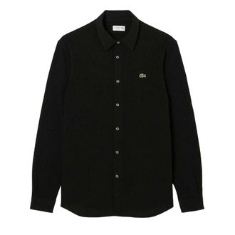 Lacoste Heren-shirt met logo, slim fit en lange mouwen (Zwart)