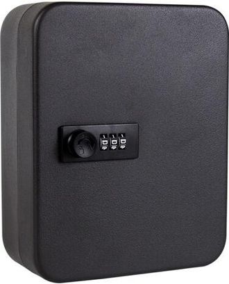 OEM Caja Para Llaves Con Cerradura Y C&oacute;digo Digital, 20 Ganchos Numerados, Chapa De Acero, Kc 20 C, Negro Mate