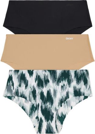 DKNY Litewear Cut Anywear 3-Pack Hipster Panties in Blackglowanimalikaprint at Nordstrom, Size X-Large