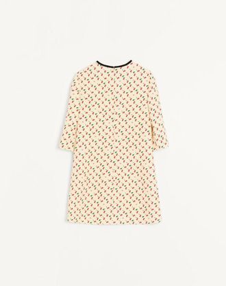 Valentino Abito Corto In Crepe Couture Stampa Cherryfic Donna BETULLA/ROSSO CILIEGIA 38