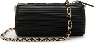 Mario Valentino Tassen, Dames, Zwart, ONE Size, Zwarte Faux Leren Crossbody Tas