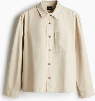 H&M Overshirt aus Baumwolltwill in Regular Fit - Beige
