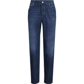 Brunello Cucinelli Lightweight denim trousers in Dark Denim at Nordstrom, Size 52 It