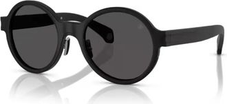Moncler Mat Zwart Zonnebril met Grijze Schaduw - unisex - Zonnebrillen - Zwart - 52 MM - Accessoires