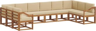 vidaXL Conjunto De Sof&aacute;s De Exterior 10 Uds. Natural Y Beige Vidaxl