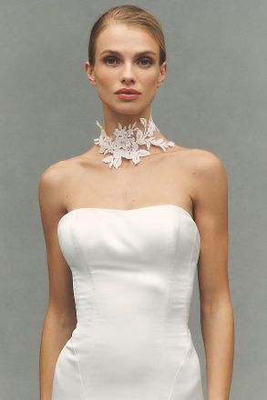 Watters Wyetta Lace Pearl Choker