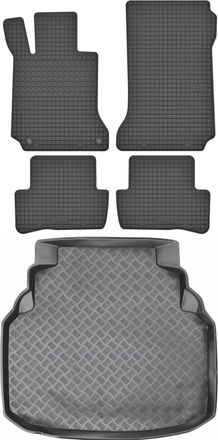 OEM Juego De Alfombrillas De Goma Para Coche Y Maletero Para Mercedes Clase C W204 Sed&aacute;n Kombi (2007-2014)