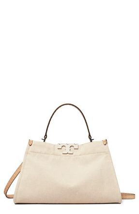 Tory Burch Mini Eleanor Canvas Satchel in Natural at Nordstrom