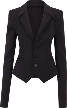 Ssheena Blazer met opgerolde mouwen - Dames - Blazers - Zwart - XL - Leer - Jassen