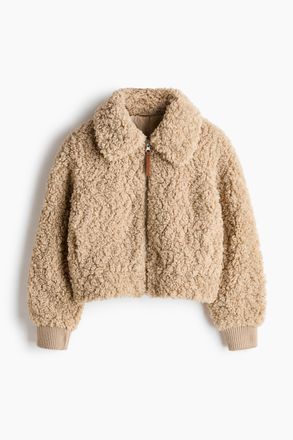 H&M Jacke aus Teddyfleece - Beige