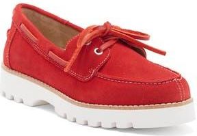 Donald J Pliner Lug Sole Boat Shoe in Tomato at Nordstrom Rack, Size 8.5