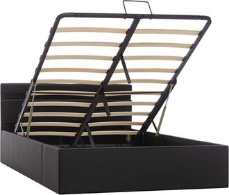 vidaXL Vidaxl - Cama hidráulica almacenaje led sin colchón negro 140x200 cm