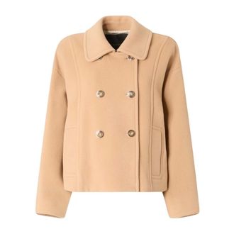 Pinko Pinko, Jassen, Dames, Beige, XS, Double-Breasted Coats
