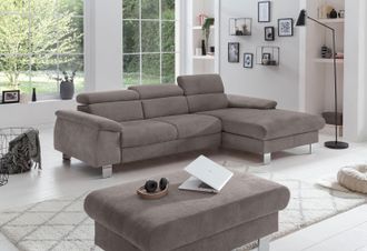 Cotta Ecksofa »Komaris L-Form, B: 244 cm« mit Kopfteilverstellung, optional Bettfunktion, Bettkasten & Licht