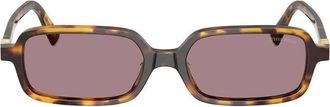 Miu Miu Havana Miu Regard Acetate Rectangular Sunglasses