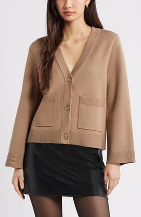 Open Edit Wide Sleeve Cardigan in Tan Portabella at Nordstrom Rack, Size X-Small