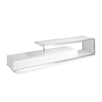 Angel Cerd&aacute; Mueble tv madera blanco y base acero cromado