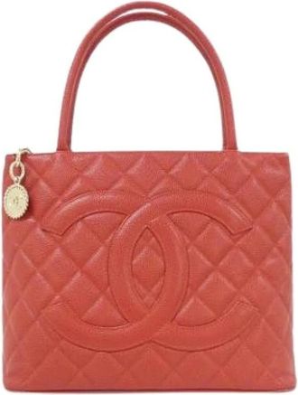 Chanel Pre-owned Vintage Handtas - Dames - Vintage Handtas - Rood - ONE Size - Leer - Vintage