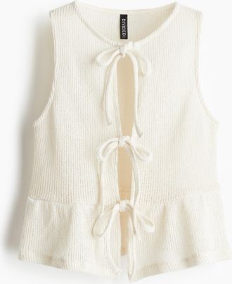 H&M Offenes Peplum-Top - White