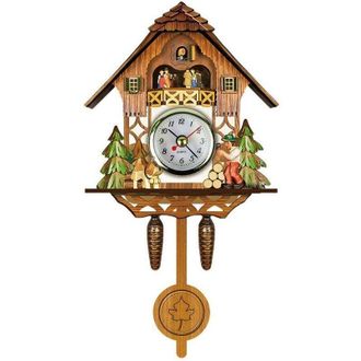 OEM Reloj De Cuco Antiguo De Madera, Reloj De Pared Con Casita Para P&aacute;jaros, Decoraci&oacute;n Del Hogar, Reloj De Cuco Colgante, Campana Oscilante Autom&aacute;tica, P