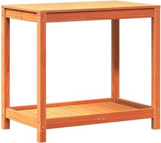 vidaXL Mesa De Plantaci&oacute;n Y Estante Madera Maciza Marr&oacute;n 82,5x50x75 Cm Vidaxl