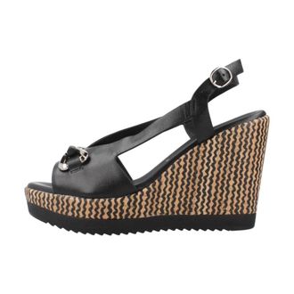 Repo Platform Sandaal - Dames - Sleehakken - Zwart - 36 EU - Leer - Schoenen