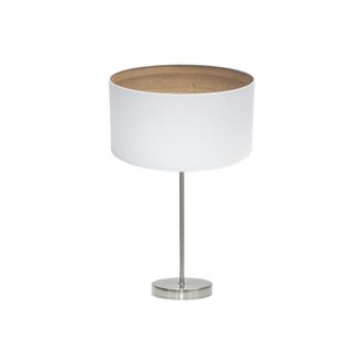 Fabrilamp Fabrilamp - Sobremesa Tatiana 1xe27 Niquel/blanco-mad.clara 63x30x30 Cm