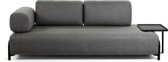 K Home 3-Sitzer Designsofa Flexx 252 cm mit grossem Tablett - Anthrazit