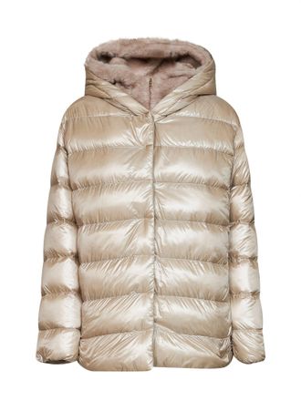 Herno Hooded Quilted Down Jacket - Beige