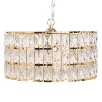 Maisons du monde L&aacute;mpara de techo de metal dorado y colgantes