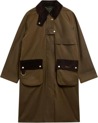 Barbour Kirklees Waxed Jacket - Dames - Trenchcoats - Groen - S - Katoen - Jassen