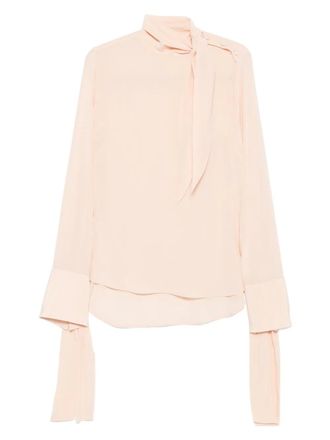 Ermanno Scervino Blouse met gestrikte hals - Roze