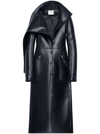 Courr&egrave;ges Latex button-up trenchcoat - Zwart